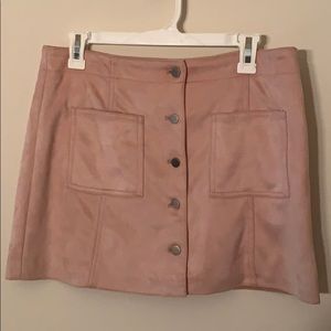 Light pink suede skirt